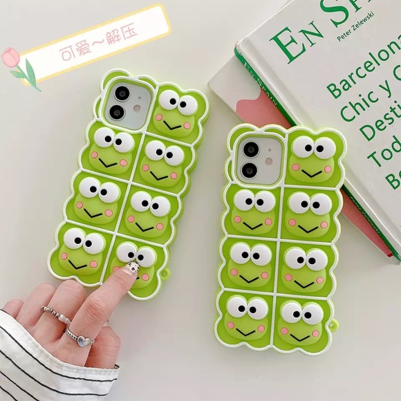 3D Frog Keroppi Bubble Silicone iPhone Case - Picture 3 of 6